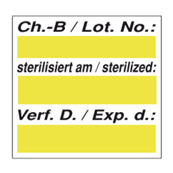 Sterilisations Etiketten - Meto sterile Etiketten - medizinische Einrichtung